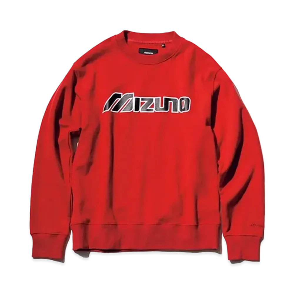 MIZUNO x New Vintage Golf Classic Logo Print Crew Sweat "Red"