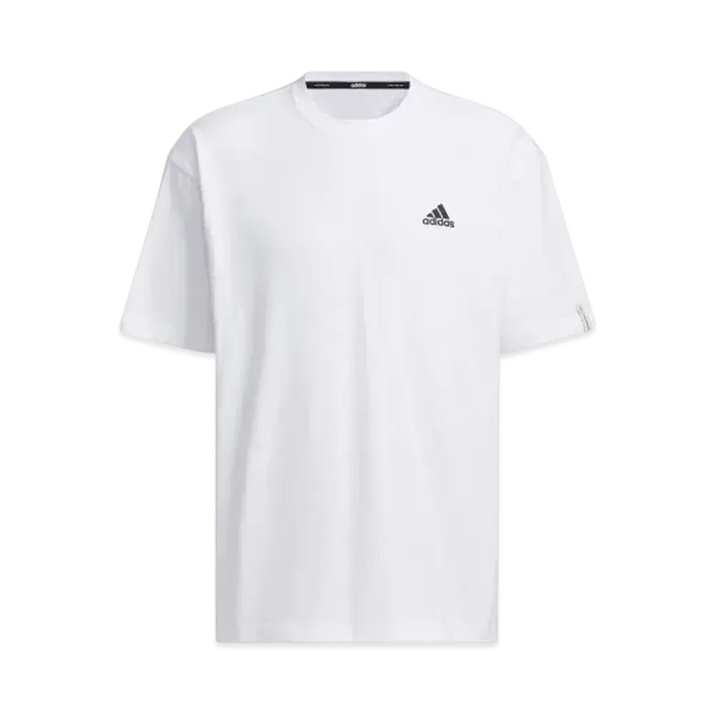 adidas Essentials Plus Loose Fit Small Logo Short Sleeve T-Shirt "White"