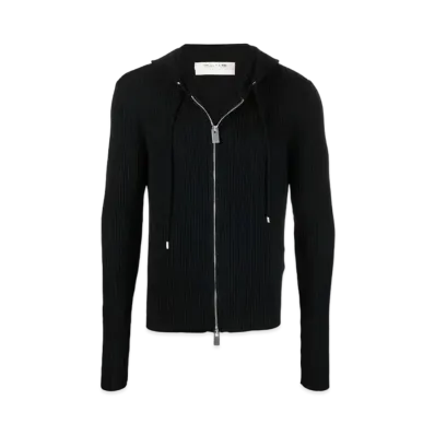 1017 ALYX 9SM Ribbed Zip-Up Hoodie "Black"