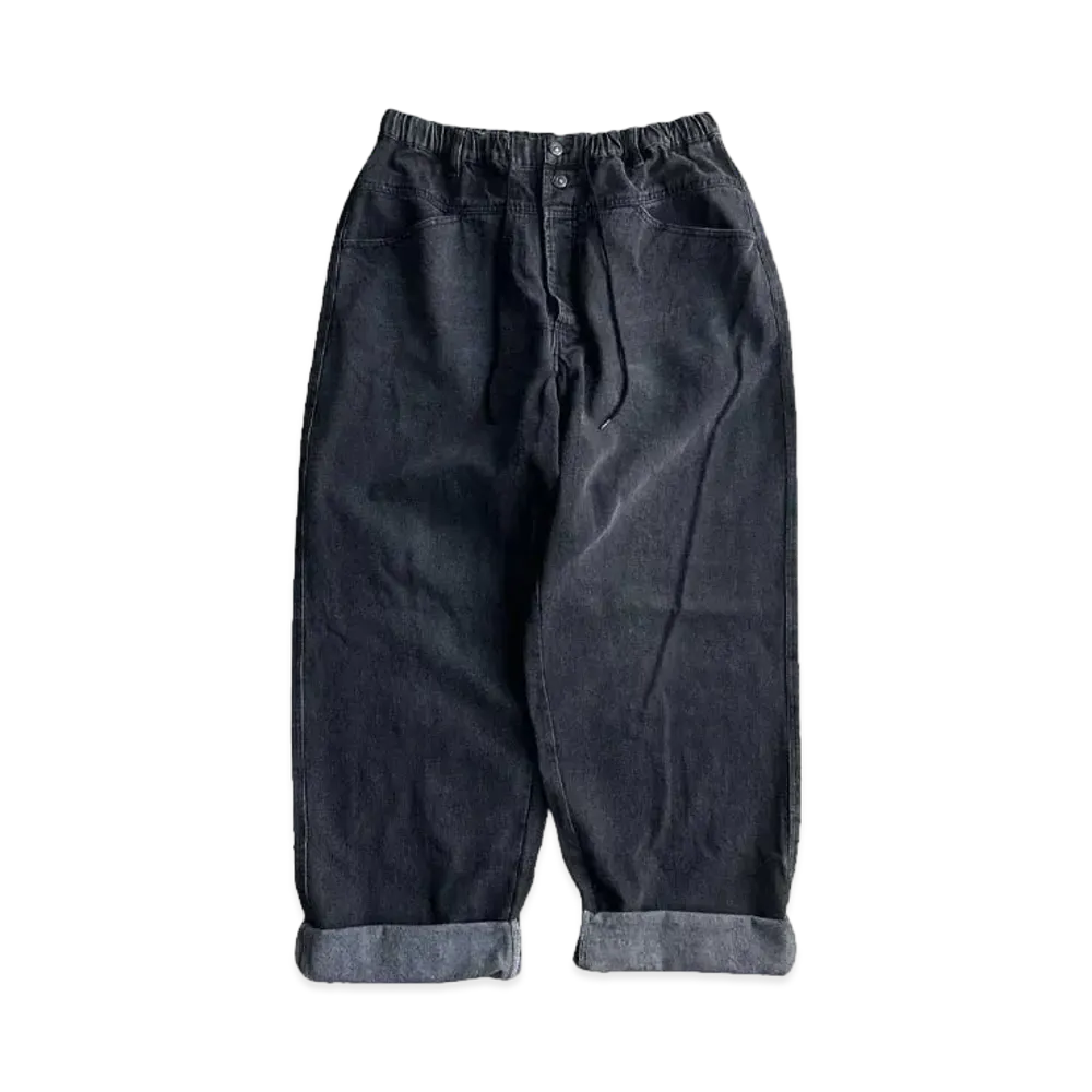 BALLSY.BROTHERS Vintage Processing Wide Work Denim Pants "BLACK"