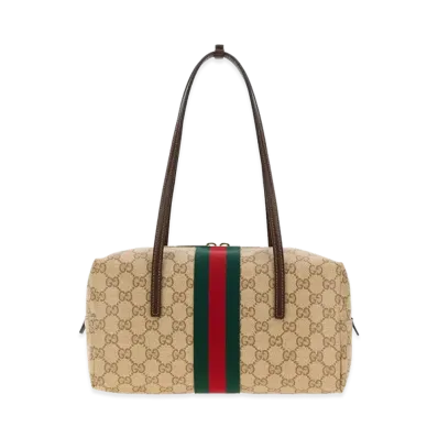 GUCCI Women's GG Canvas Medium Melrose Shoulder Bag "Beige"