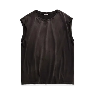 NICENESS Mcgeoch Cut-Off Sleeve Tubular T-Shirt "Brown"