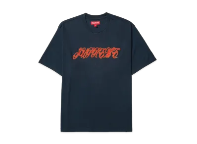 Supreme Raised Script S/S Top "Navy"