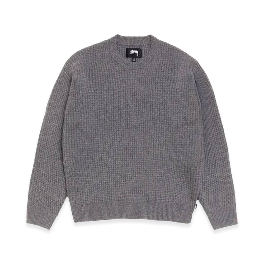 Stussy Waffle Cashmere Sweater "Charcoal"