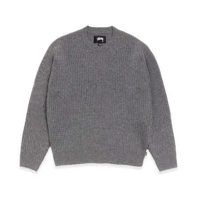 Stussy Waffle Cashmere Sweater "Charcoal"