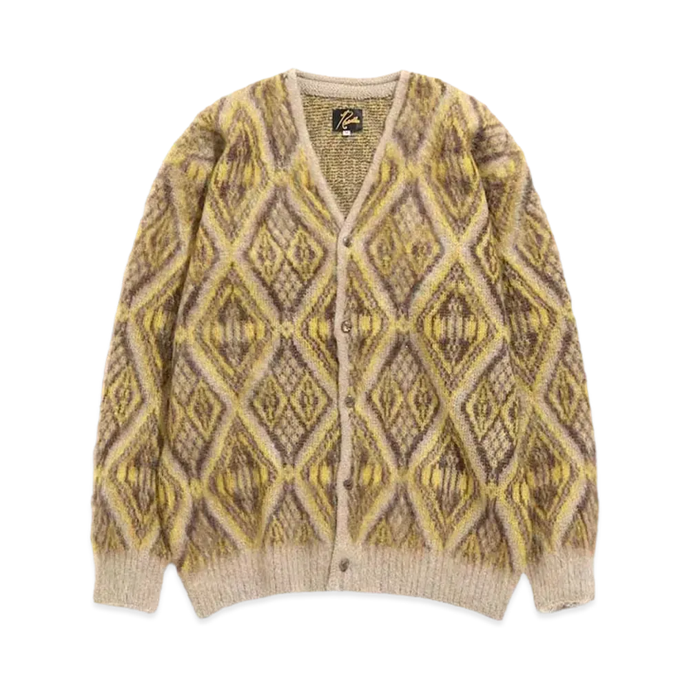 Needles MOHAIR CARDIGAN - GEOMETRIC DIAMOND "Beige"