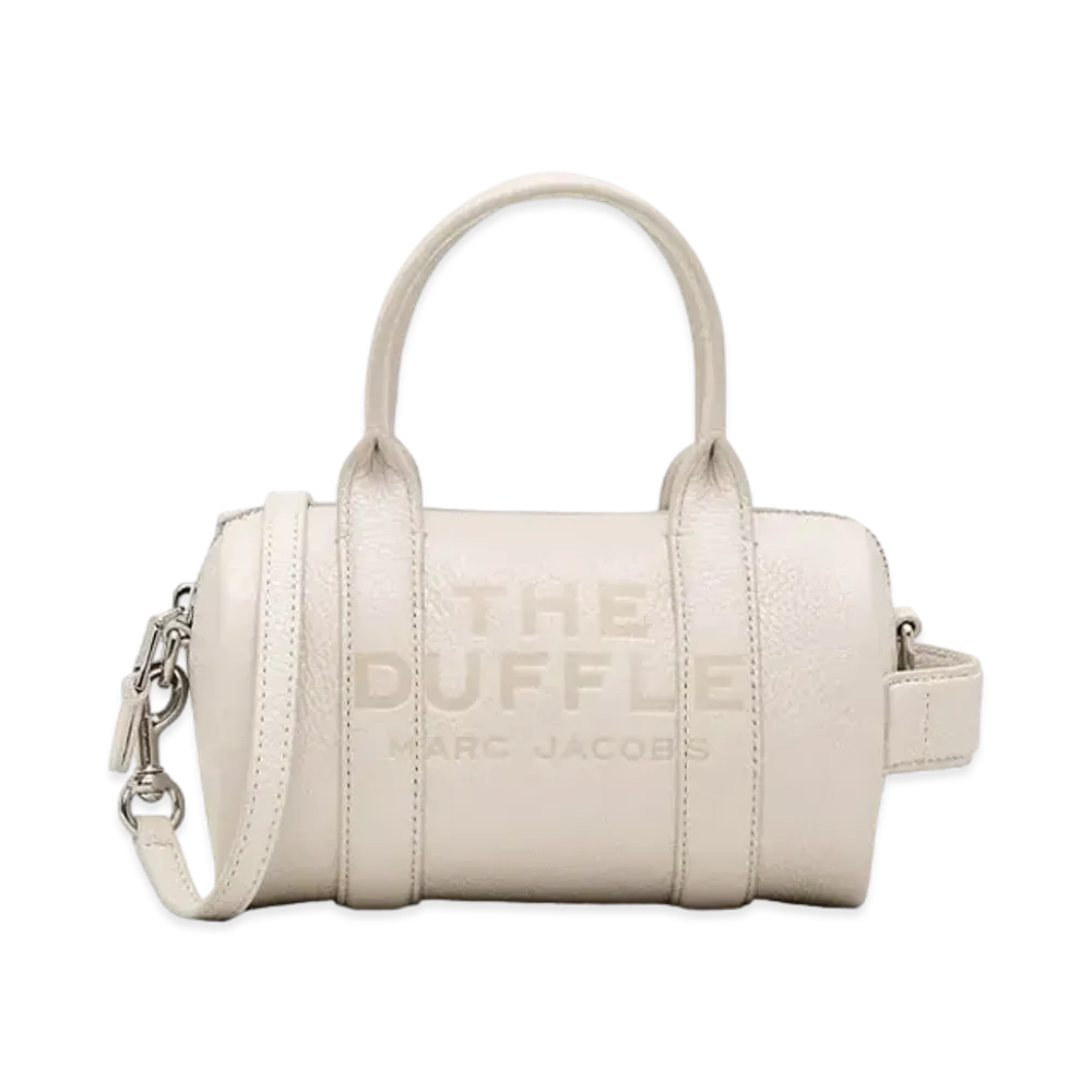 Marc Jacobs The Leather Duffle Bag Mini "Cotton/Silver"