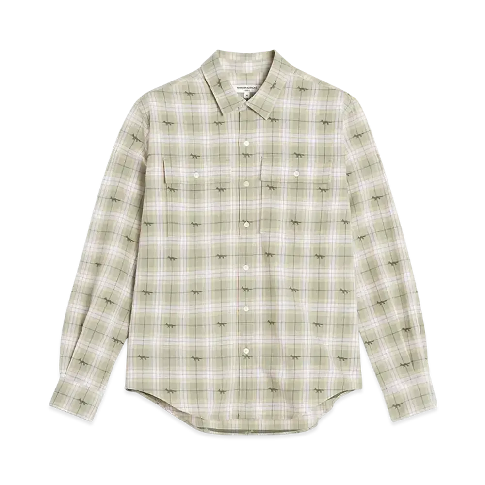 Maison Kitsune Double Pocket Skate Shirt "Canvas/Military Green"