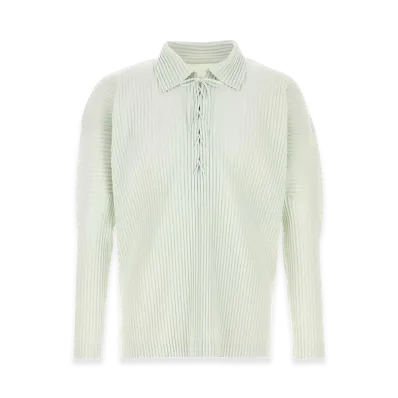 HOMME PLISSE ISSEY MIYAKE Lace-Up Polo Shirt "Duomo Green"