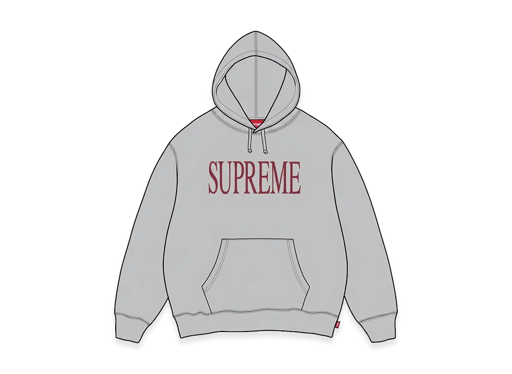 Supreme Capital Hooded Sweatshirt "Heather Grey"