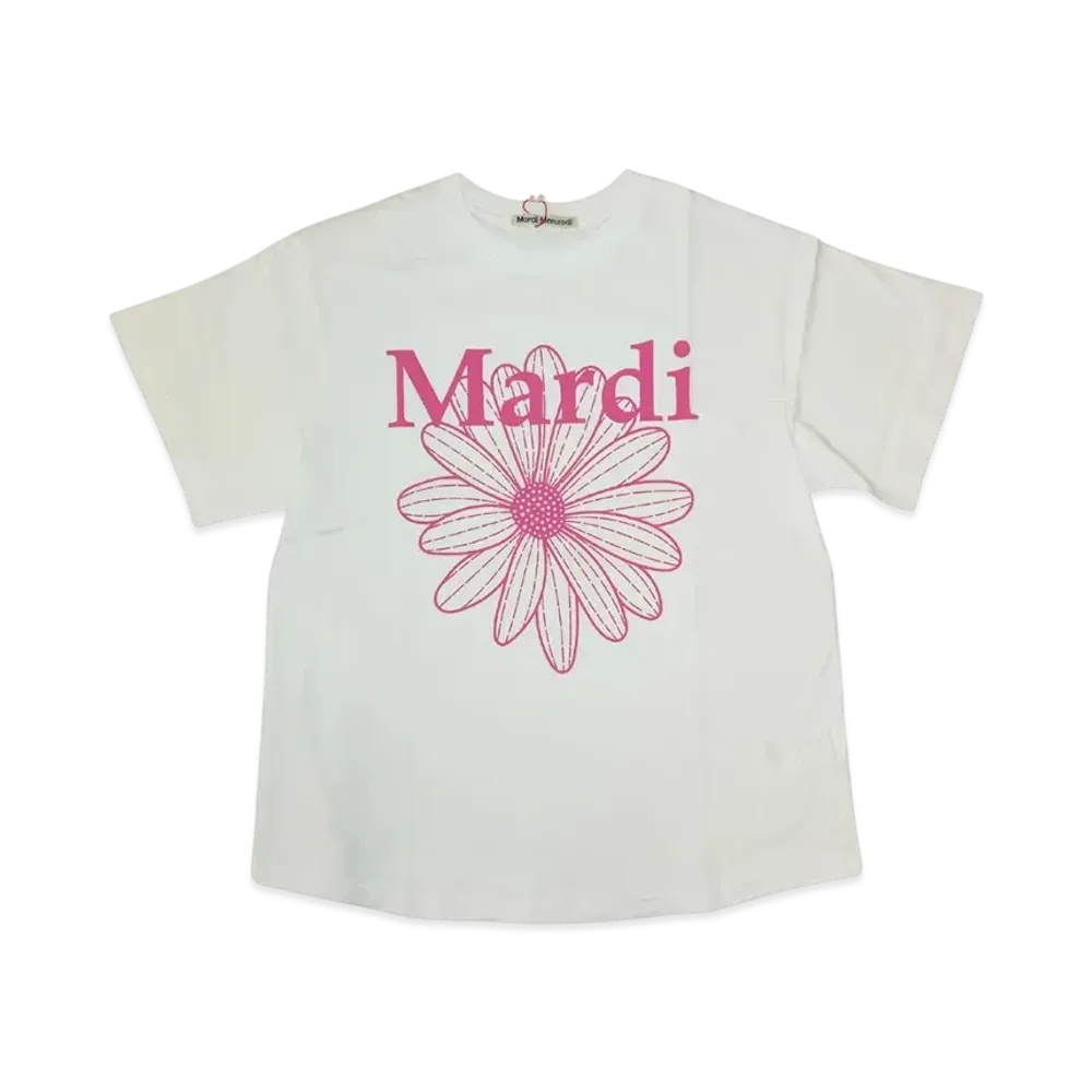 Mardi Mercredi T-Shirt Flowermardi "White Pink"