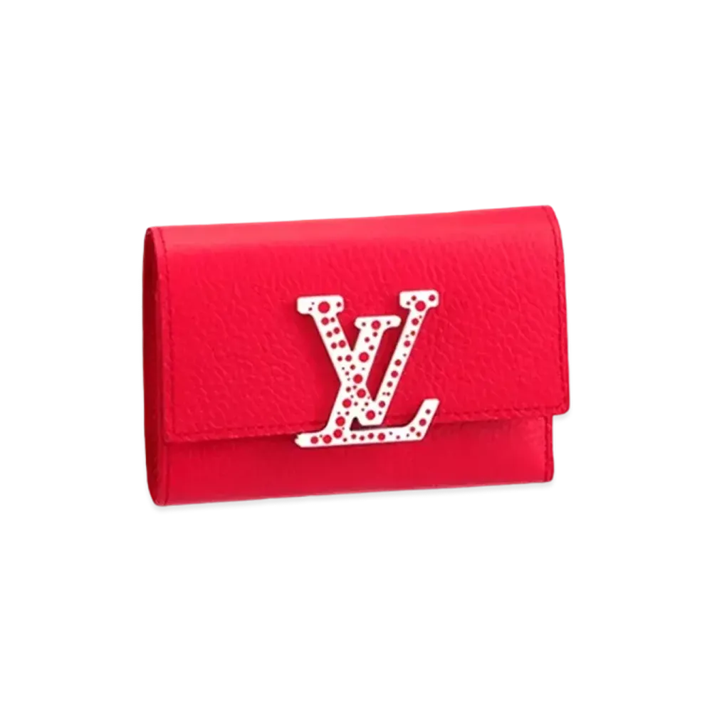 Louis Vuitton x Yayoi Kusama Capucines Compact Wallet Taurillon Leather Infinity Dots Japan Exclusive "Rouge/Blanc"