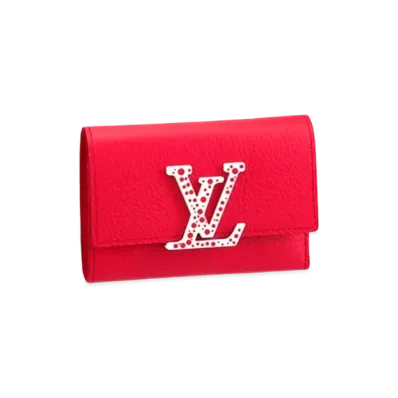 Louis Vuitton x Yayoi Kusama Capucines Compact Wallet Taurillon Leather Infinity Dots Japan Exclusive "Rouge/Blanc"