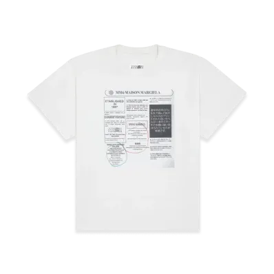 MM6 Maison Margiela Men's Newspaper Print T-Shirt "White"