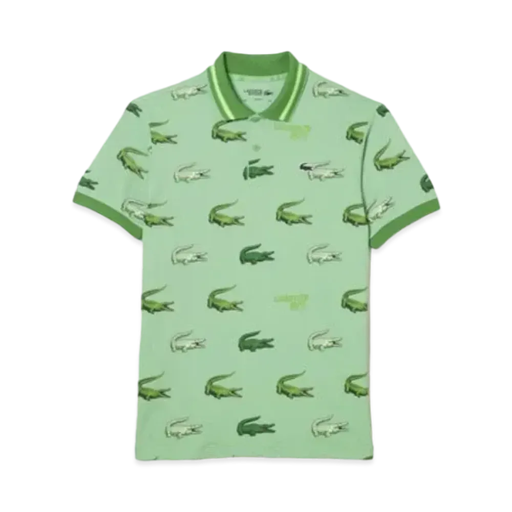 LACOSTE Ultra Dry Allover Golf Polo Shirt "Green"