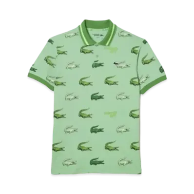 LACOSTE Ultra Dry Allover Golf Polo Shirt "Green"
