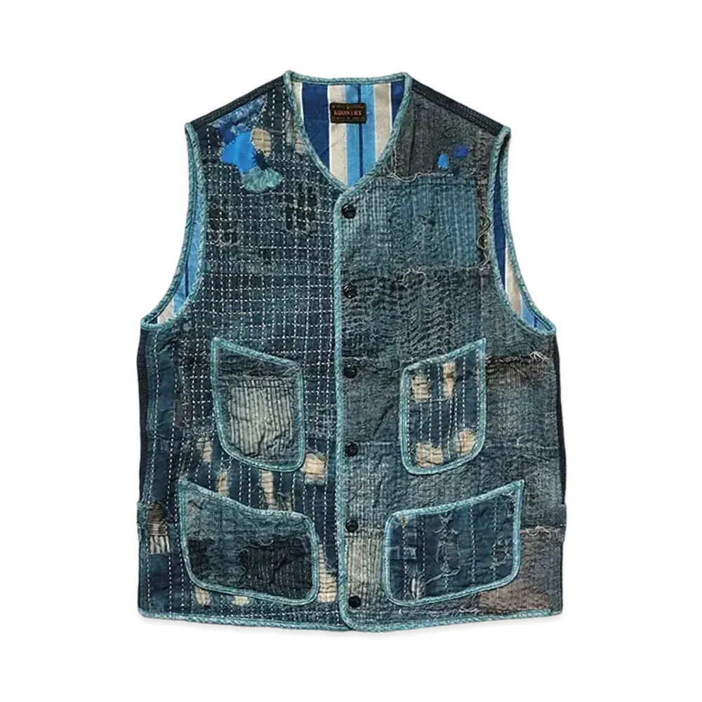 KAPITAL NORA x KAYABORO BEACH VEST "Indigo"