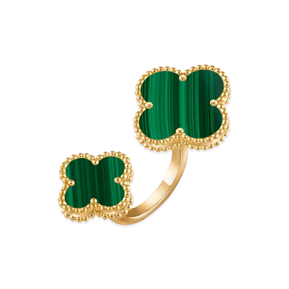 Van Cleef & Arpels Magic Alhambra Entre les Doigts ring "18K Yellow gold/Malachite"