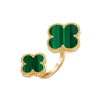 Van Cleef & Arpels Magic Alhambra Entre les Doigts ring "18K Yellow gold/Malachite"
