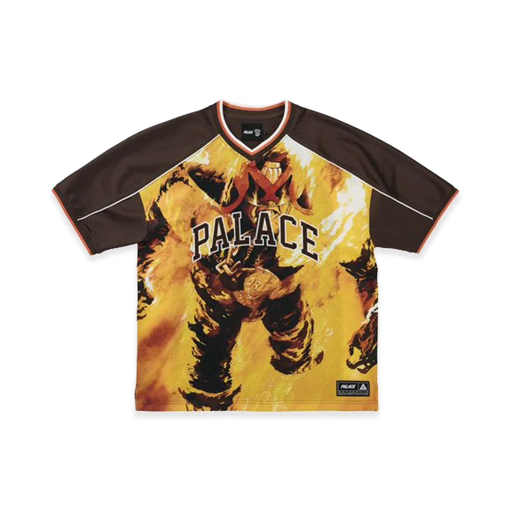PALACE Judge Dredd Flames Mesh Jersey "Brown"