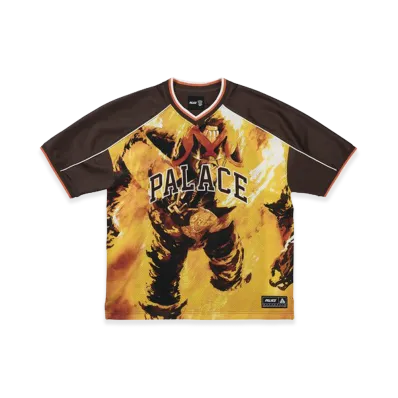 PALACE Judge Dredd Flames Mesh Jersey "Brown"