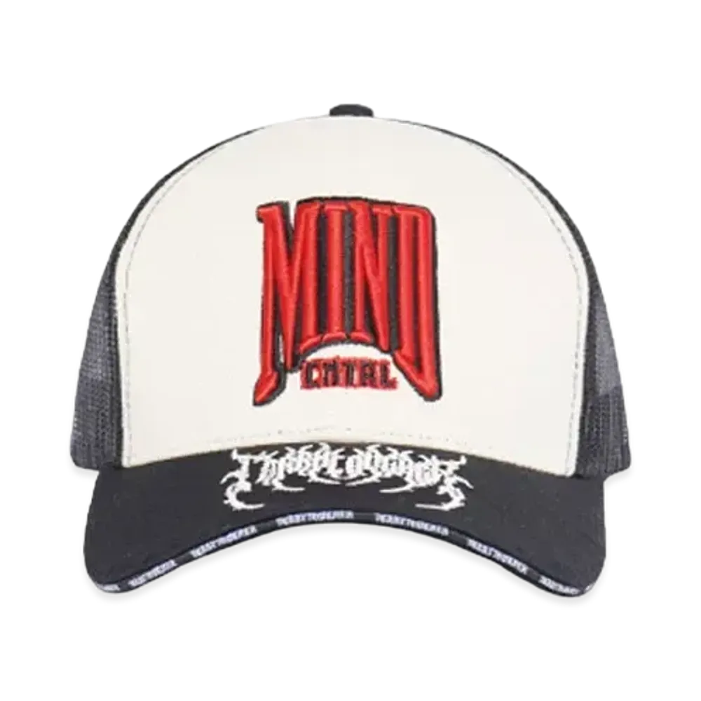 T.C.R BY TOUCHER MIND CNTRL 6PANEL SNAP BACK MESH LOW CAP "BLACK / BEIGE"