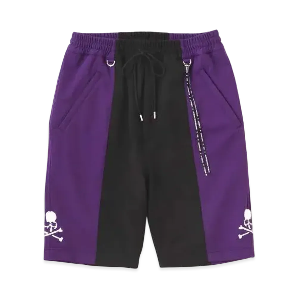 mastermind WORLD 2 Color Track Shorts "Black Purple"