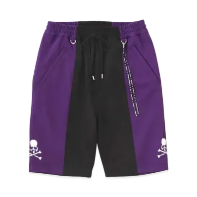 mastermind WORLD 2 Color Track Shorts "Black Purple"