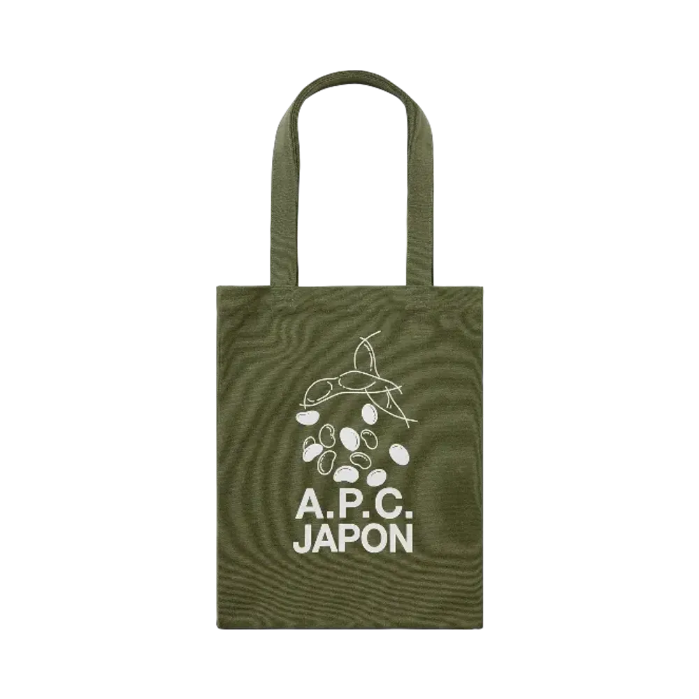 A.P.C. Ourmet Japonais Capsule Lou Edamame Tote Bag "Khaki"