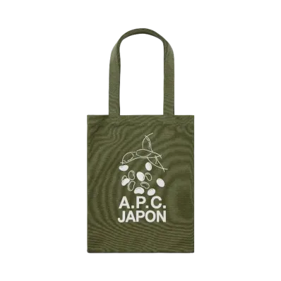 A.P.C. Ourmet Japonais Capsule Lou Edamame Tote Bag "Khaki"