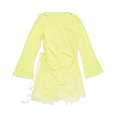 Acne Studios Lace Trim Dress "Fluo Yellow"