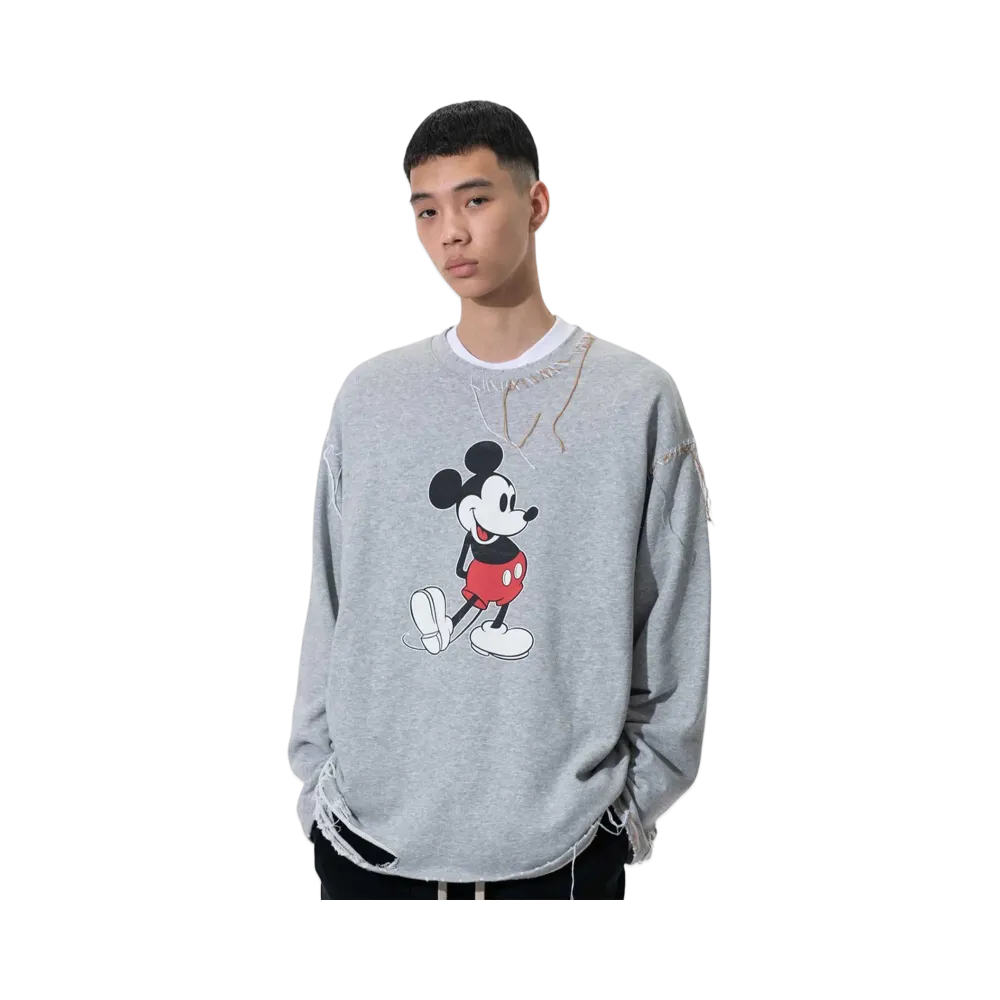 DISCOVERED < Mickey > Looping Damage Cutsewn "GRAY"