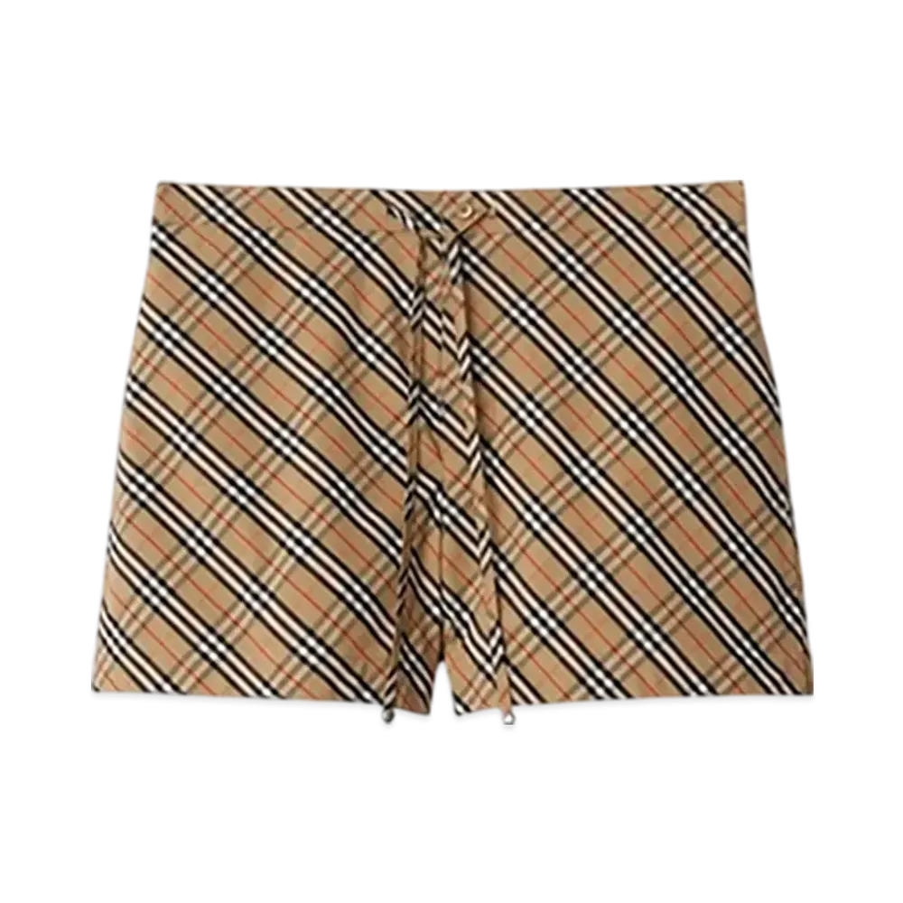 Burberry Check Cotton Pyjama Shorts "Sand"