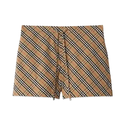 Burberry Check Cotton Pyjama Shorts "Sand"