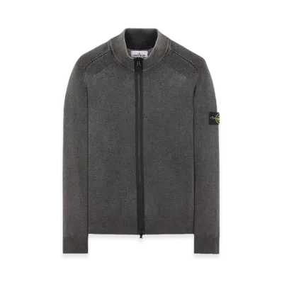 Stone Island 566T1 Dust Color Treatment Pure Wool Cardigan Knit - 23FW "Black"