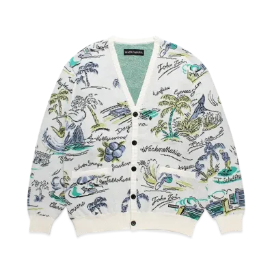 WACKO MARIA Jacquard Knit Cardigan "White"