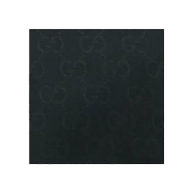 GUCCI Muffler GG Pattern Wool Silk Blend Stole "Black"