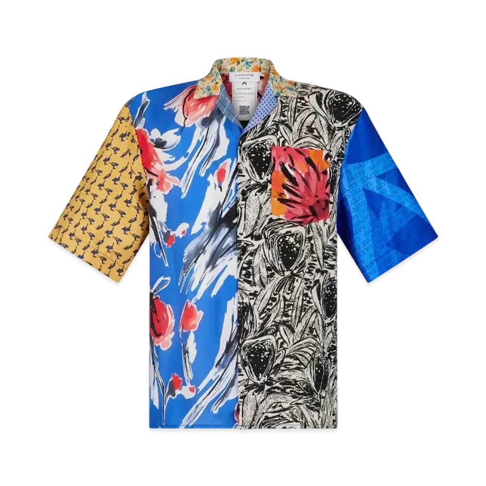 Marine Serre Regenerated Silk Scarf Bowling Shirt "Multicolor Silk #2"