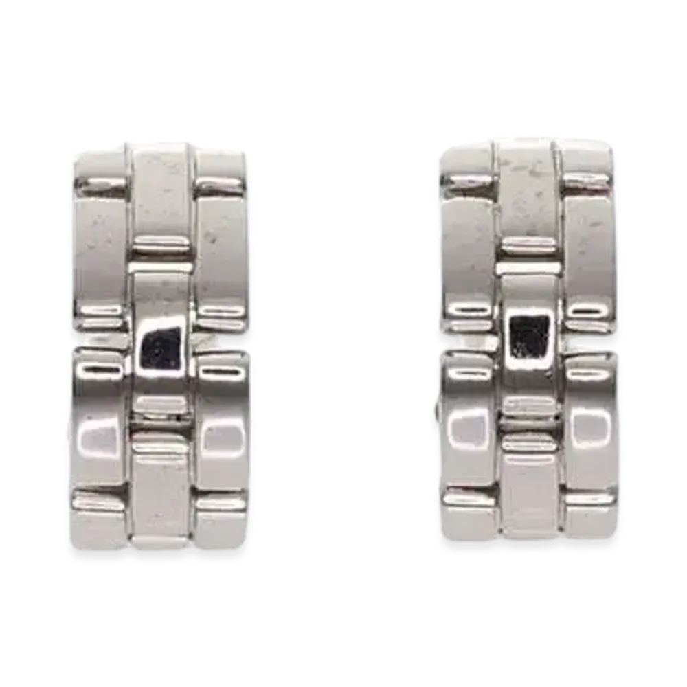 Cartier Maillon Panthere Earrings "White Gold"