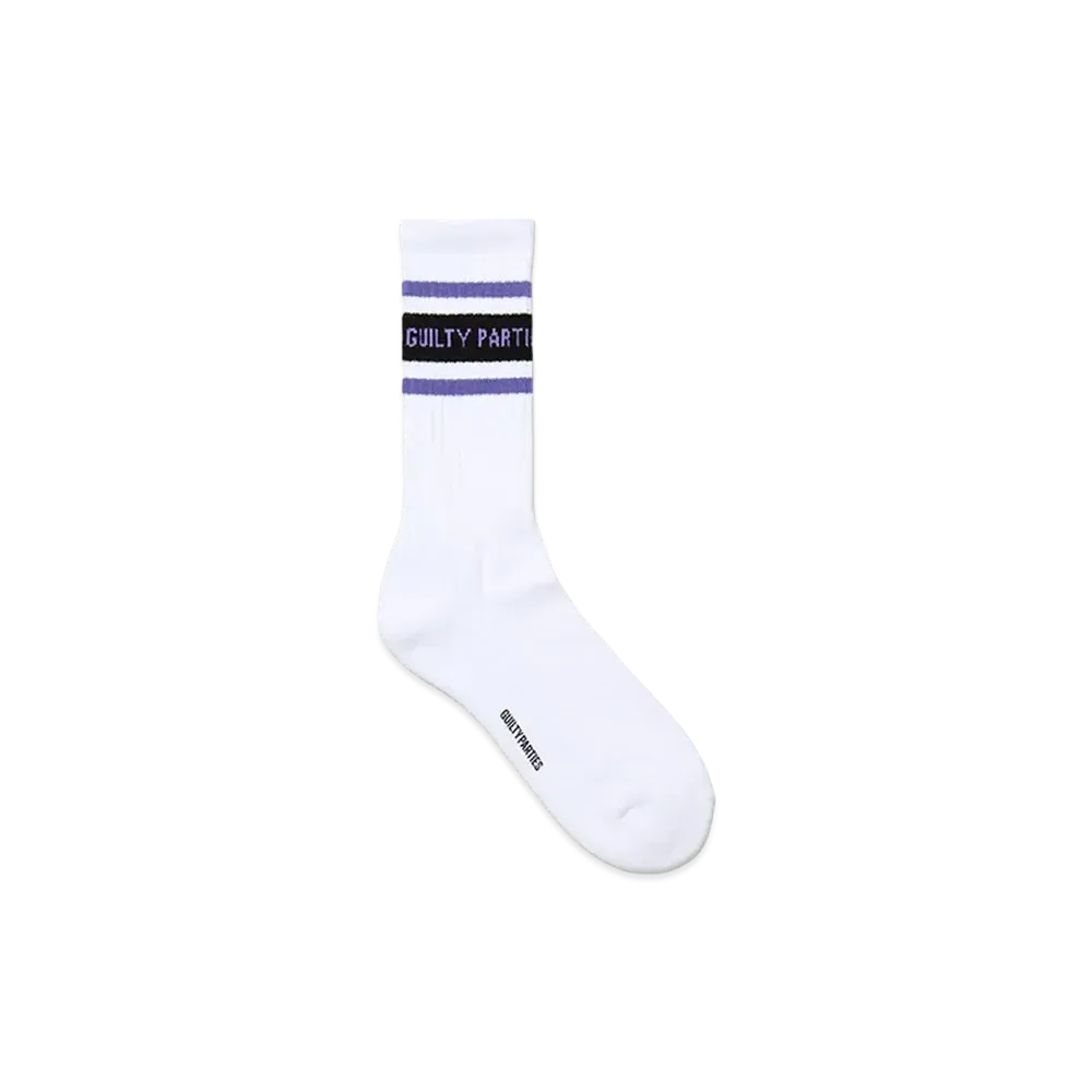 WACKO MARIA Logo Jacquard Socks "White/Purple"