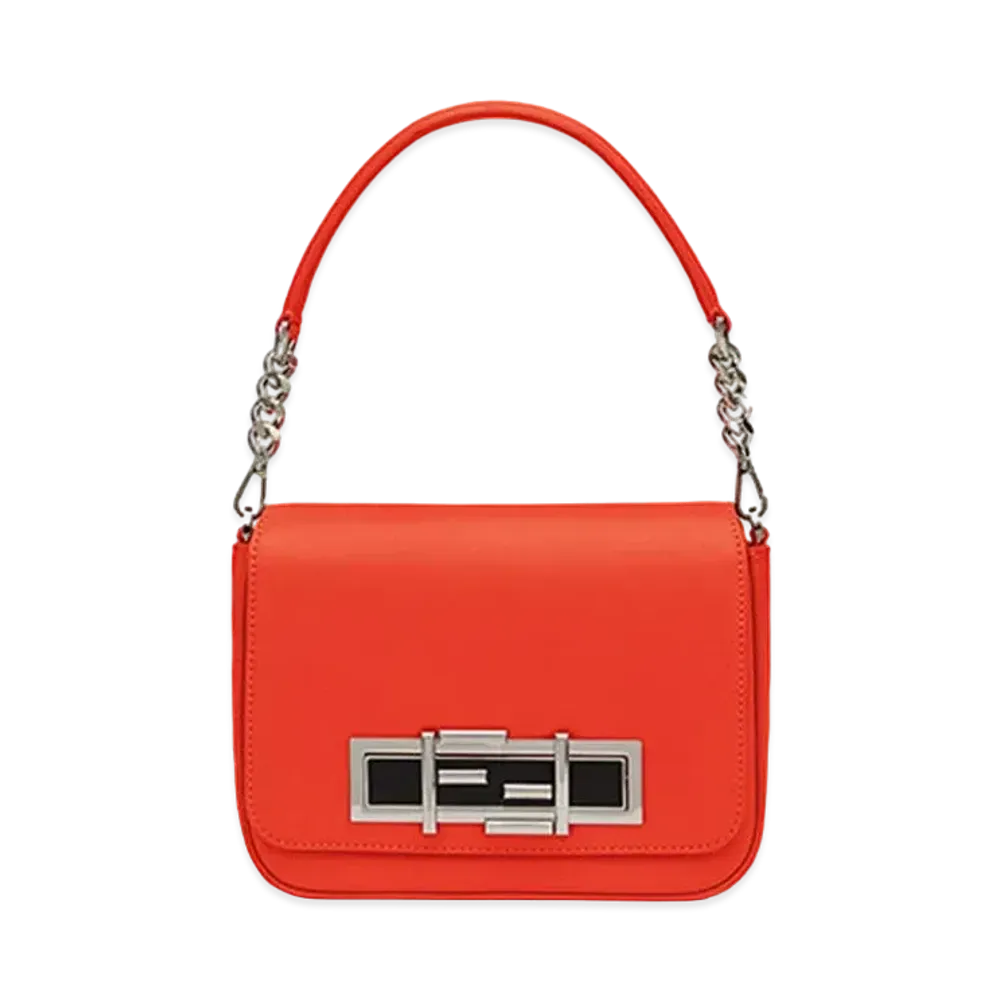 FENDI 3 Baguette Leather Shoulder Bag "Orange"