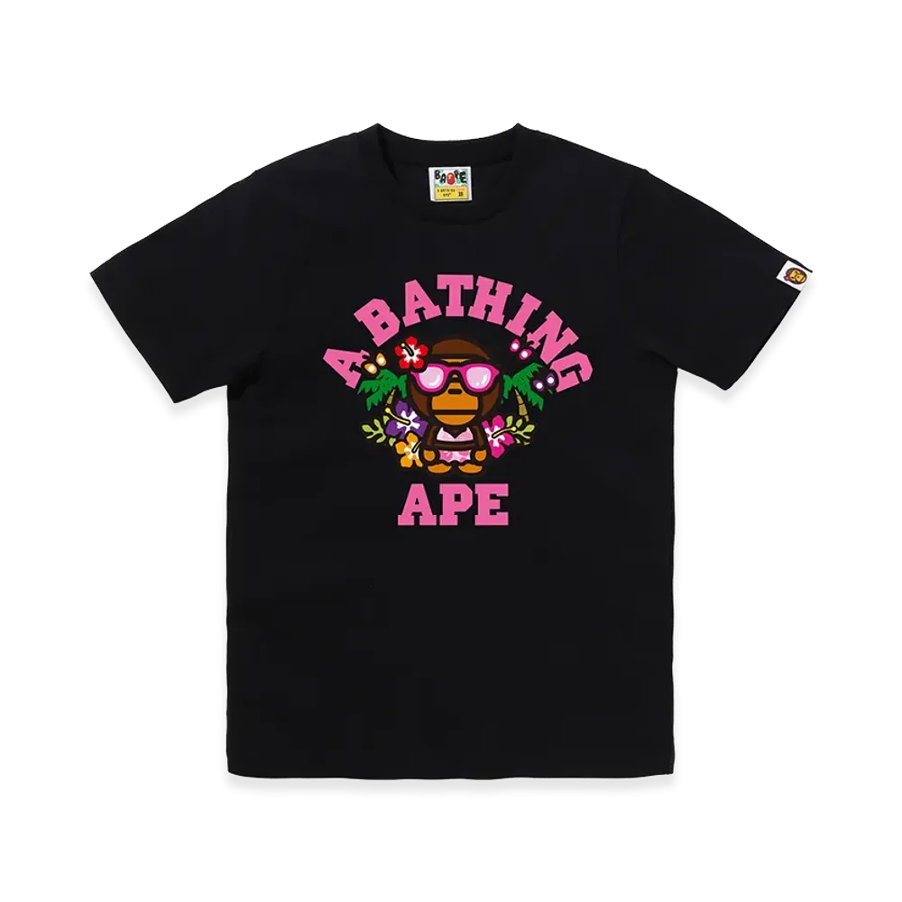 A BATHING APE Women's Lisa College Summer Tee "Black"
