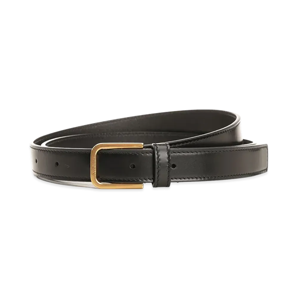 Saint Laurent Minimalist Smooth Leather Belt "Black"