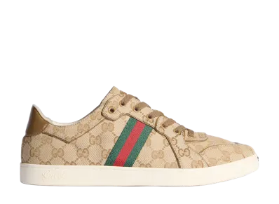 GUCCI Stretch Low-Top Sneaker "Sand/dark Brown"