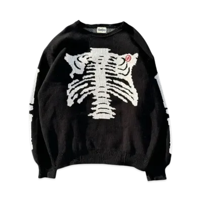 9090 Digital Bone Damage Knit "BLACK"