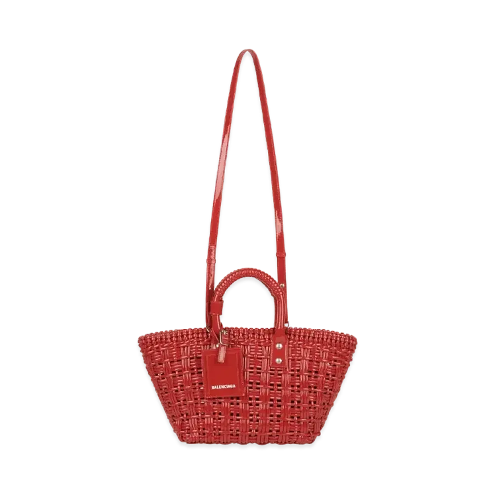 BALENCIAGA Women's Bistro XS Basket With Strap "Red"