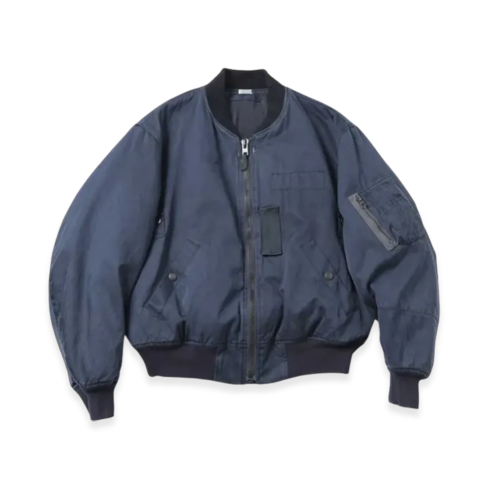 A.PRESSE Vintage Silk Flight Jacket "Navy"