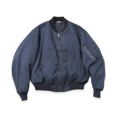 A.PRESSE Vintage Silk Flight Jacket "Navy"