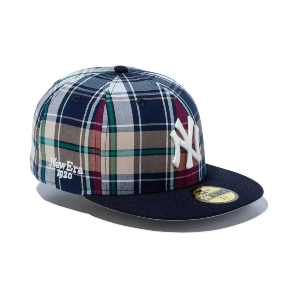 NEW ERA BLACK LABEL SS24 59Fifty New York Yankees Madras Check "Navy"