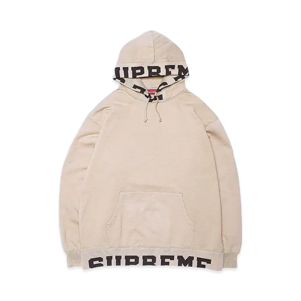 Supreme Cropped Logos Hooded Sweatshirt "Tan"